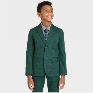 Cat and Jack Size 12 Green Plaid Suit Jacket and Pants